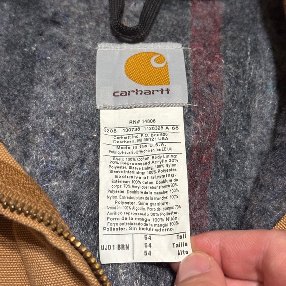 Vintage Carhartt J01 Detroit Ruger Embroidered Gun Promo 54 XXL Tall Jacket - Picture 2 of 7